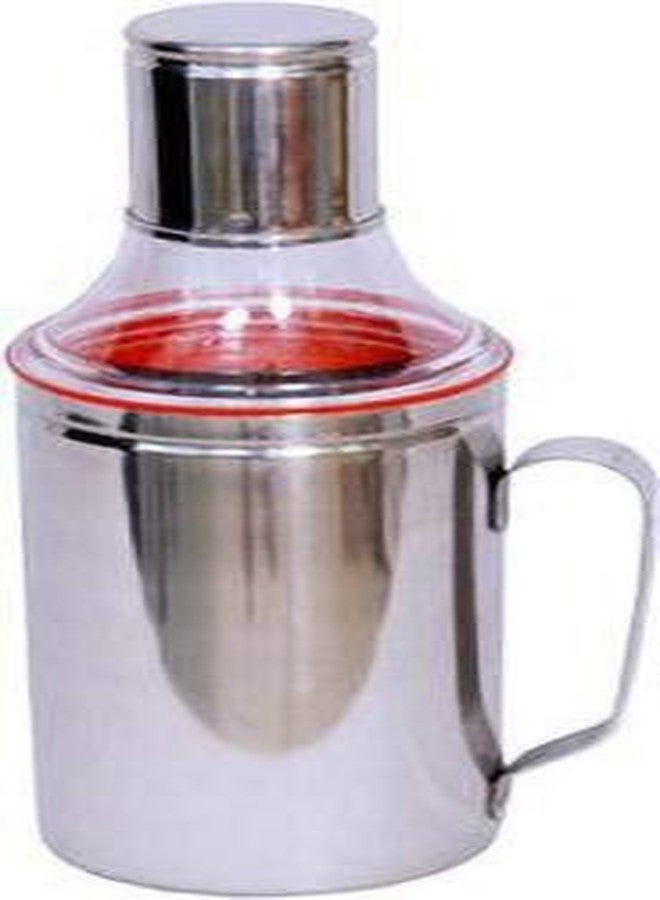 STEEPLE Oil Dispenser 1 litre | Oil Container | Oil Bottle | Oil Can | Oil Pot With Handle | Kitchen Set | Cooking Oil Dispenser For Home & Resturants 1000ml Pack Of 1 Color - Silver - Image 1